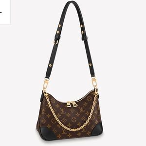 Louis Vuitton boulogne Bag with gold chain and black leather strap